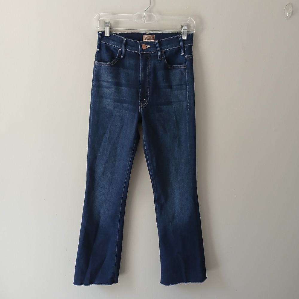 MOTHER Women's Size 26 The Hustler Ankle Fray Jeans in Home Movie High Waist